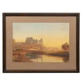 Paisaje con castillo by Autor No Identificado, Acuarela sobre cartulina, sold Apr 2024