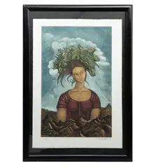 La mujer de las iguanas by Raúl Anguiano, 1986, Grabado al aguafuerte 17 / 75, sold Mar 2024