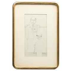 Marcos Huerta, Niño con Silueta, 1970, Lápiz sobre papel