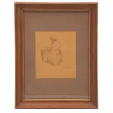 Sin título (mujer sentada) by Armando García Núñez, Carboncillo sobre papel, sold Mar 2024