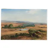 Armando Gálvez Frausto, Paisaje con toros, Óleo sobre tela