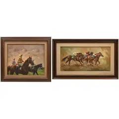 Alberto Enguix, PAR DE JOCKEYS, Óleo sobre tela