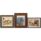 Jockeys y Caballo, SIGLO XX, Grabado, serigrafía y pastel sobre cartón