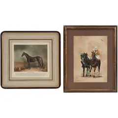 Jockeys y Caballo, SIGLO XX, Grabado