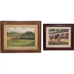 Alberto Enguix, PAR DE JOCKEYS, Óleo sobre MDF y óleo sobre tela