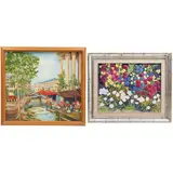 Paisaje y Flores, SIGLO XX, Óleo sobre madera