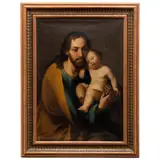 Agustín Arrieta, SAN JOSÉ CON EL NIÑO, Óleo sobre tela