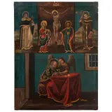 Calvario Con Santos, MÉXICO, CA., 1800, Óleo sobre tela