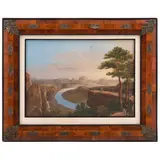 Vista del Río Hudson, SIGLO XIX, Óleo sobre tela, marco con aplicaciones de plata
