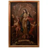 Virgen de la Luz, MÉXICO, SIGLO XVIII, Óleo sobre tela