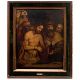 A la Manera de Simon Pereyns, JESÚS DESPOJADO DE SUS VESTIDURAS, Óleo sobre lámina de cobre