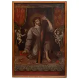 Divino Indiano, MÉXICO, SIGLO XVIII, Óleo sobre tela