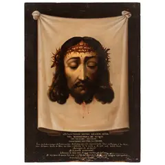 Divino Rostro, MÉXICO, SIGLO XIX, Óleo sobre tela