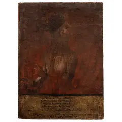 MÉXICO, SIGLO XVIII by Ánima del Purgatorio, Óleo sobre tela, sold Feb 2024