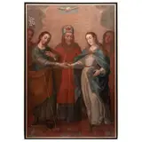 los Desposorios de la Virgen, MÉXICO, SIGLO XVIII, Óleo sobre tela