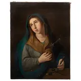 Virgen Dolorosa, MÉXICO, SIGLO XIX, Óleo sobre tela