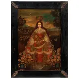 SUDAMÉRICA, PRINCIPIOS DEL SIGLO XX by Virgen Ampona Con Niño Jesús, Óleo sobre tela, sold Feb 2024