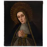 Virgen de la Soledad, MÉXICO, SIGLO XIX, Óleo sobre tela