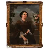 Retrato de Dama, MÉXICO, SIGLO XIX, Óleo sobre tela