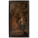 Escena Costumbrista Con Hilandera, EUROPA , SIGLO XVIII, Óleo sobre tela