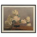 Ricardo Sierra, Bouquet de crisantemos, Acuarela sobre papel