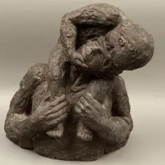 Paternidad, MÉXICO, SIGLO XX, Bronce, patinado en color marrón