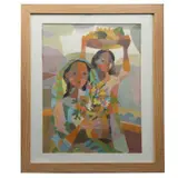Romeo Tabuena, Niñas vendedoras, Serigrafía