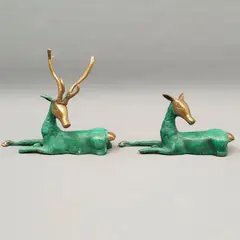 Venados, SIGLO XX, Bronce, patinado en color verde