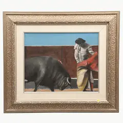 José Lou, Escena taurina, Óleo sobre tela