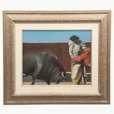 José Lou, Escena taurina, Óleo sobre tela