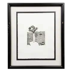 Florero y barquito by Joy Laville, Grabado en metal a una tinta 2 / 300, sold Feb 2024