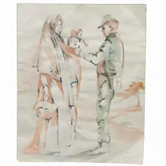 Sylvia Pardo, Sin título (personajes), Acuarela sobre papel