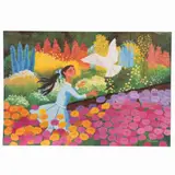 Niña con paloma by Trinidad Osorio, Litografía offset sin número de tiraje, sold Feb 2024