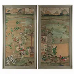 Anónimo, Escenas japonesas, Mixta sobre tela