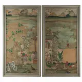 Anónimo, Escenas japonesas, Mixta sobre tela