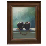 Martha Chapa, Manzanas con cadena, Óleo sobre tela