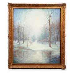 Howard B. Spencer, Paisaje invernal, Óleo sobre tela