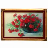 Ana María Muñoz, Claveles rojos, Óleo sobre tela