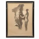 Guillermo Meza Álvarez, Diálogo entre serpiente y mujer, 1981, Litografía 1 / 100