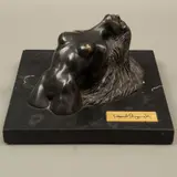 Gabriel Ponzanelli, DESNUDO FEMENINO, Bronce, patinado en color marrón; base de mármol negro