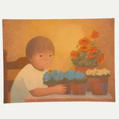 Niño con flores by Antonio González Orozco, Serigrafía 106 / 200, sold Jan 2024