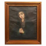 Virgen Dolorosa, MÉXICO, PRIMERA MITAD DEL SIGLO XIX, Óleo sobre tela, adherido a tablero