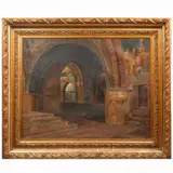 Interior de Convento, MÉXICO, PRIMERA MITAD DEL SIGLO XX, Óleo sobre tela