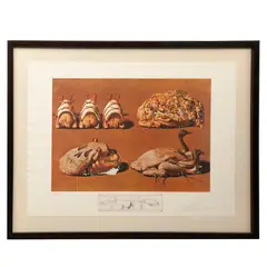 Salvador Dalí, Les Caprices Pinces Princiers (Los Caprichos Pinzas Principeros), de la carpeta Les Dîners De Gala, 1971, Litografía sobre papel japonés 345 / 395