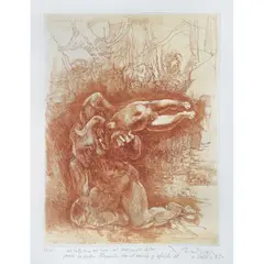 El retorno de Eva al cuerpo de Adán by Vlady Kibalchich Russakov, Grabado al aguafuerte 35 . 40, offered Dec 2023