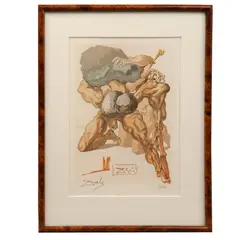 Salvador Dalí, El Infierno, Canto 7: El Avaricioso y el Pródigo, de la carpeta La Divina Comedia, 1960, Xilografía 7 / 100