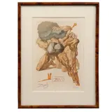 El Infierno, Canto 7: El Avaricioso y el Pródigo, de la carpeta La Divina Comedia by Salvador Dalí, 1960, Xilografía 7 / 100, sold Dec 2023