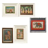 Anónimo, Escenas hinduistas, Tintas sobre seda