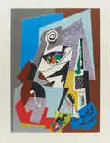 Gino Severini, Natura morta a violino, Farblithografie auf ARCHES (Wasserzeichen)