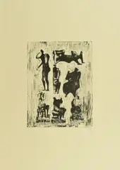 Seven sculptural ideas by Henry Moore, 1973/74, Lithografie auf chamoisfarbenem Japan, sold Jan 2021